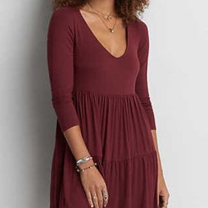 AEO Soft & Sexy Tiered Tunic Babydoll Sleeve Dress